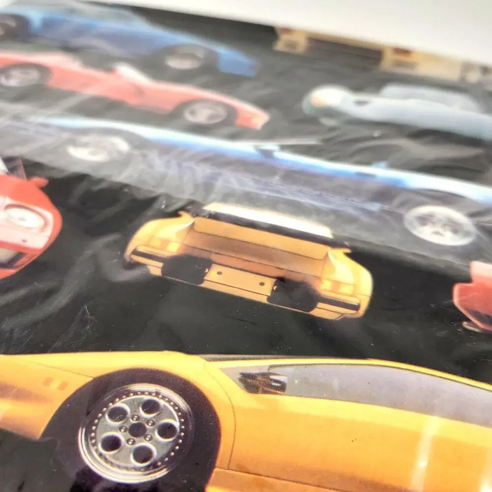 Vintage Hallmark Sports Cars Gift Wrap Paper – 2 Sheets Retro 80s Party Supplies